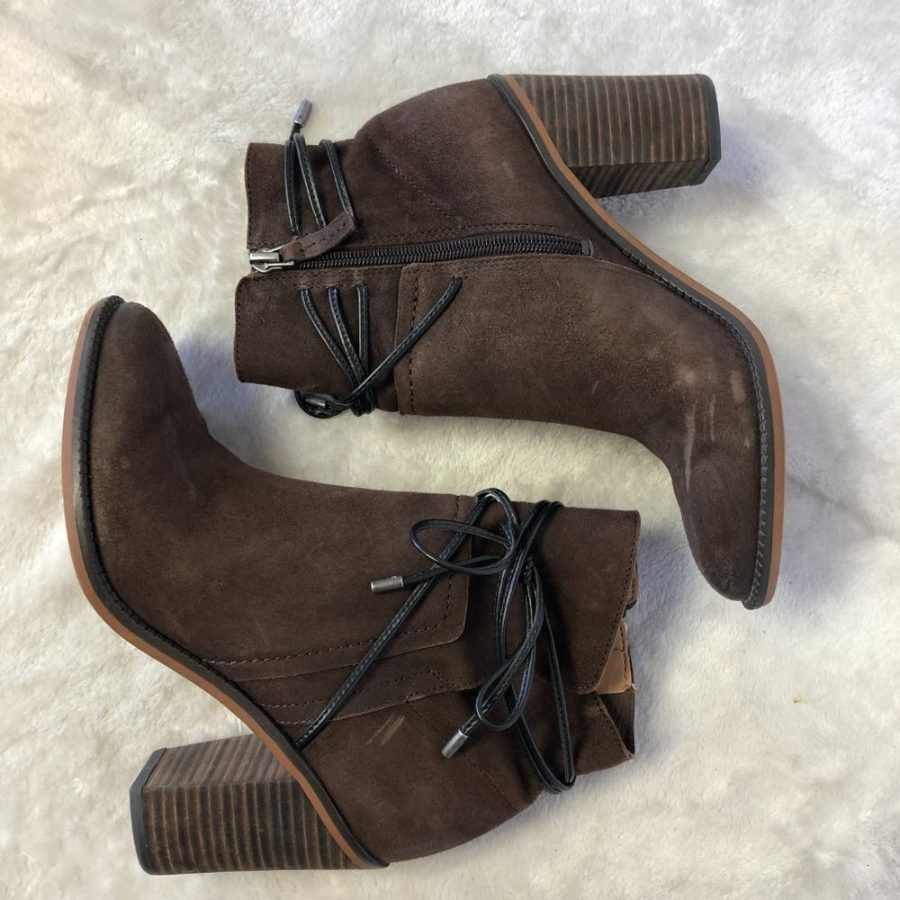 FRANCO SARTO Edaline Brown Ankle Booties Size 7 - Picture 7 of 12